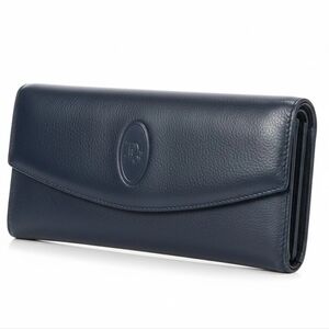 Dior Vintage Navy Leather Envelope Wallet EUC